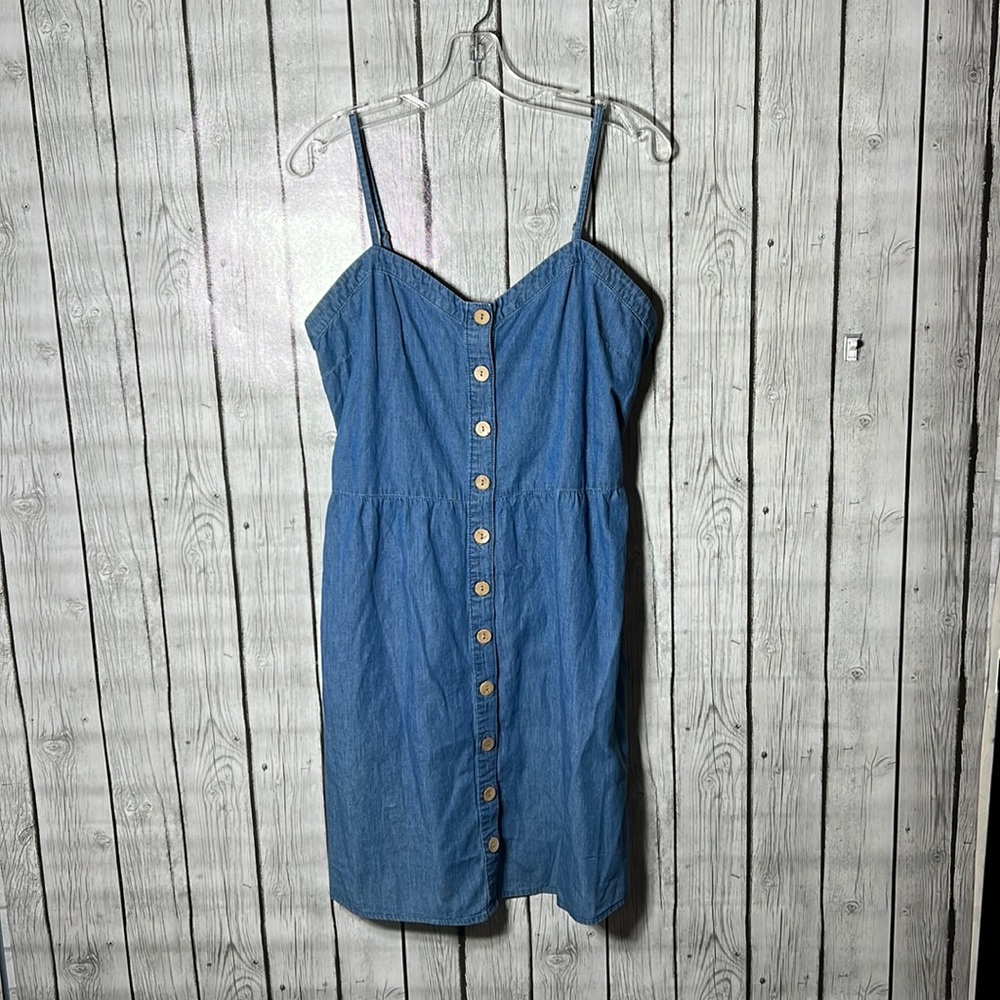 Maurices Chambray Button Front Mini Pocket Dress … - image 2